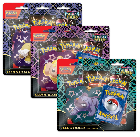 Pokémon | Pack 3 Blíster 3 Sobres + Pegatinas Destinos de Paldea Castellano 2024