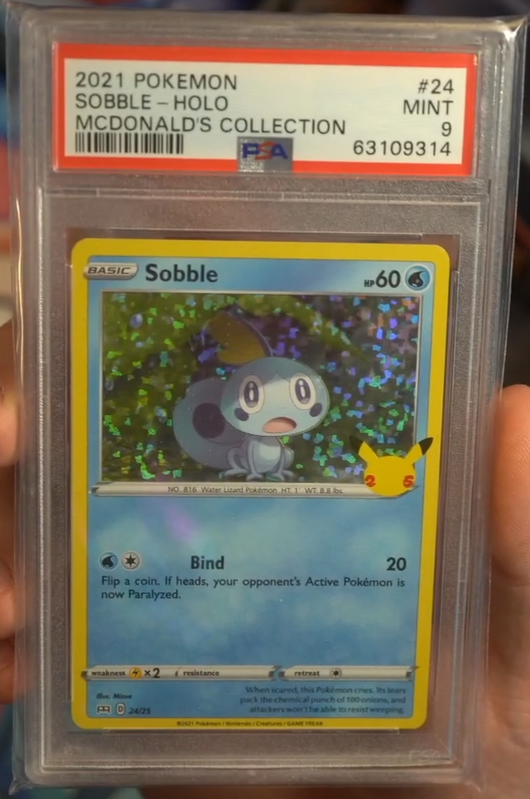 POKEMILLON Segunda Mano PSA 9 | Sobble Holografico (MC25 24/25) McDonald 25th Inglés