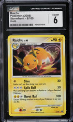 CGC 6 | Raichu Lv.45 (STF 8) Stormfront 2008 English