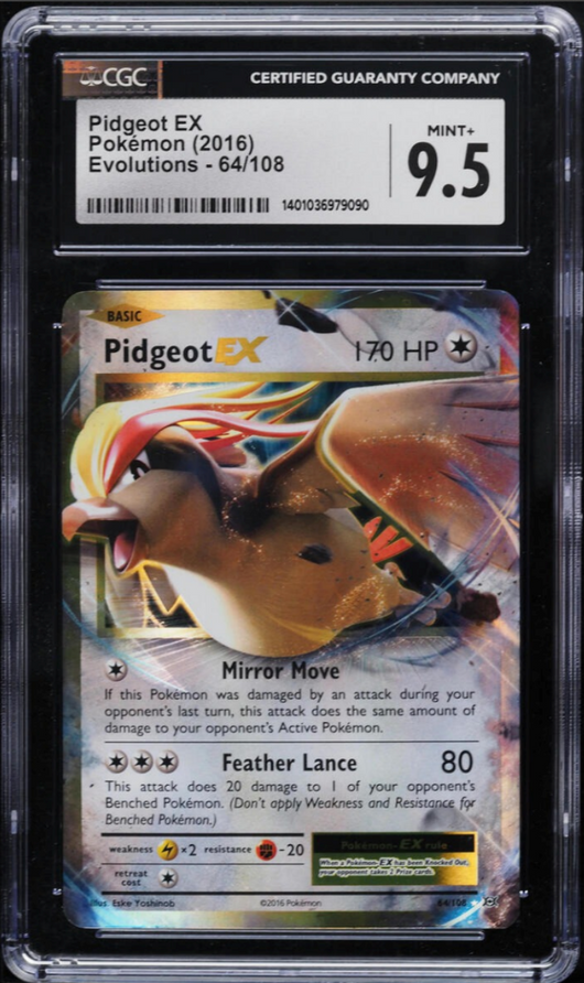 CGC 9.5 | Pidgeot EX (EVO 64) Evolutions 2016 English