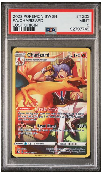 POKEMILLON Segunda Mano PSA 9 | Charizard (LOR TG03) Lost Origin Inglés