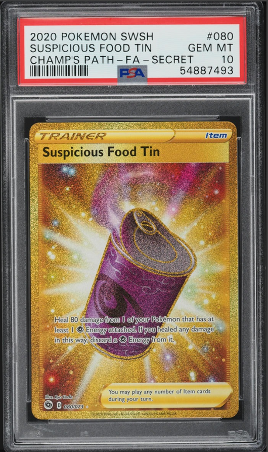 POKEMILLON Segunda Mano PSA 10 | Suspicious Food Tin (CPA 80) Champion’s Path Inglés