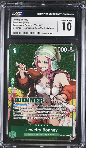 CGC 10 | One Piece Jewelry Bonney (ST02-007) (V.2) - Winner - One Piece Promo 2023 Inglés