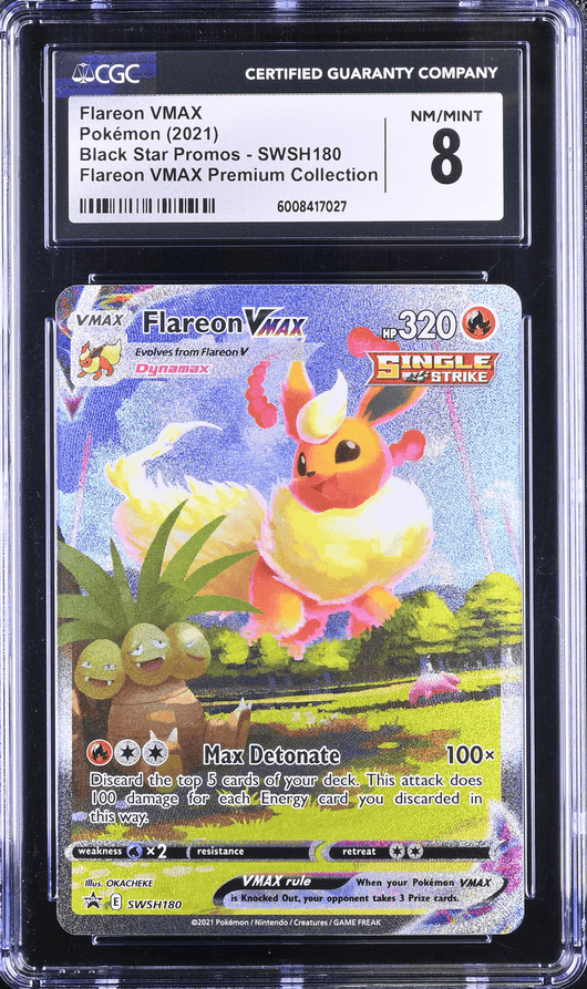 CGC 8 | Flareon VMAX (SWSH 180) Black Star Promo 2022 Inglés