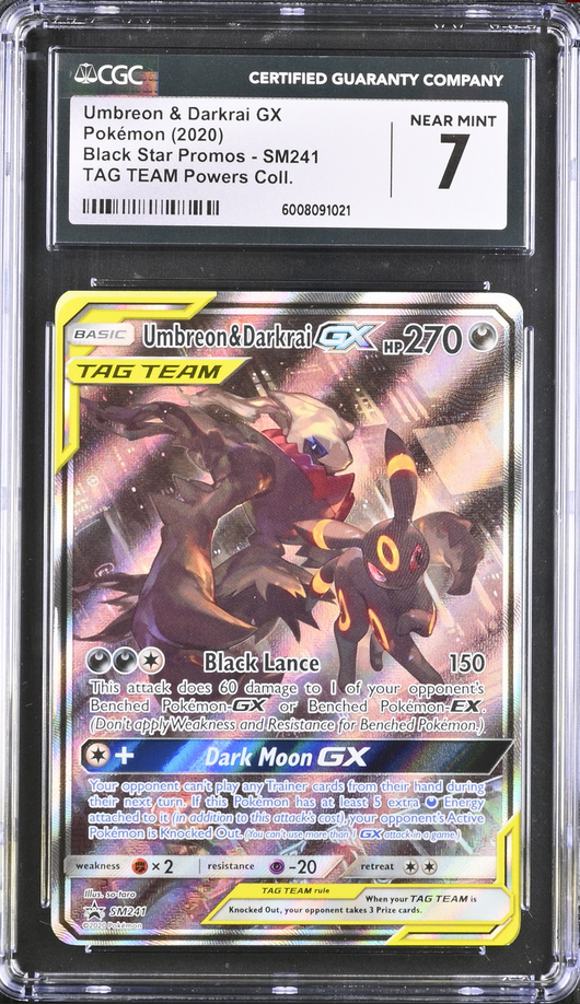 CGC 7 | Umbreon & Darkrai GX (SM 241) SM Black Star Promos 2020 Inglés