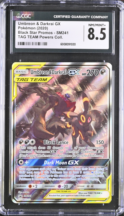 CGC 8.5 | Umbreon & Darkrai GX (SM 241) SM Black Star Promos 2020 Inglés