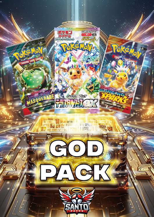 GOD PACK | Mystery Box de 3 Sobres (2 Sobres en Inglés y 1 Sobre en Japonés)