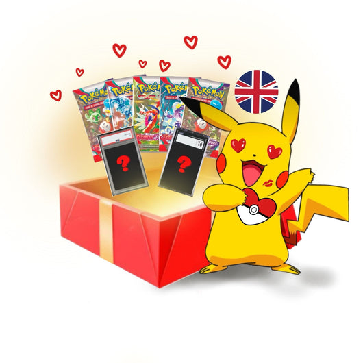 POKEMILLON Segunda Mano Español Caja San Valentín | Carta PSA 10 o CGC 10 + 5 Sobres de Pokémon TCG | Santo Packs