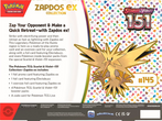 [Precompra] Pokémon | Caja Zapdos ex 151 Pokémon Inglés 2023