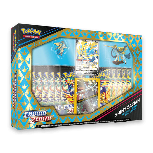 Pokémon | Caja Shiny Zacian con Figura Cenit Supremo Español 2023